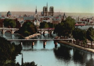 Postcard Vue Generale De La Cite General View With Bridges Paris France