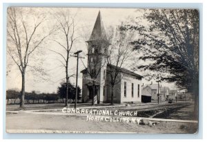 1911 Congregational Church North Collins New York NY RPPC Photo Antique Postcard