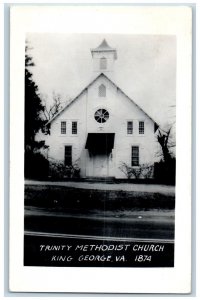 King George Virginia VA Postcard RPPC Photo Trinity Methodist Church c1930's
