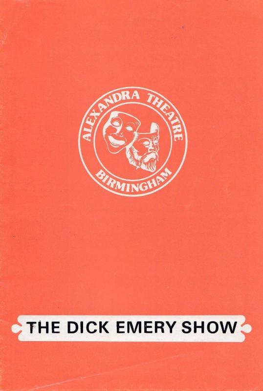 The Dick Emery TV Show Birmingham Alexandra Theatre Vintage Programme