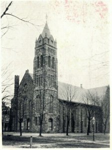 Vtg Postcard 1907 Freehold NJ Presbyterian Church Street View Undiv.