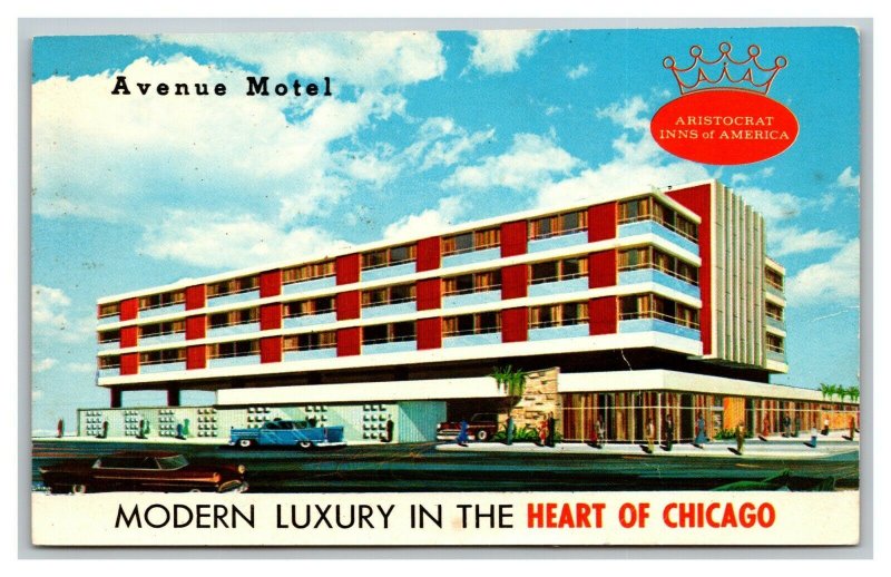 Vintage 1950's Postcard Avenue Motel Aristocrat Inns Michigan Ave Chicago IL