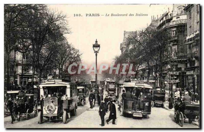 Paris Old Postcard Boulevard Italians