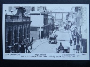 London OLD CROYDON High Street & Greyhound c1885 RP Postcard by Pamlin C10122