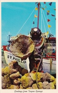 Sponge Diver With His Catch Of Sponges Greetings From Tarpon Springs Florida