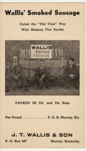 KY   MURRAY   WALLIS' SMOKE SAUSAGE  postcard