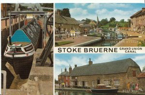 Northamptonshire Postcard - Views of Stoke Bruerne - Grand Union Canal  U581