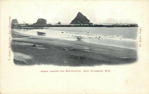 Undivided Back Postcard; Sugar Loaves & Breakwater, New Plymouth, New Zealand