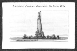 ST. LOUIS WORLD'S FAIR MONUMENT EXPO SILK INSERT NOVELTY POSTCARD (1904)