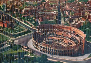 Postcard The Colosseum Oval Largest Amphitheatre Roman City Forum Rome Italy