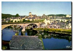 Postcard Modern Argentat Vue Generale The Bridge On The Dordogne