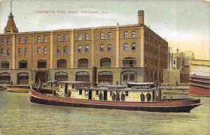 Yosemite Fire Boat Chicago Illinois 1910c postcard 