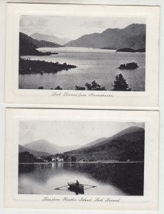 P2488, 2 different old white border postcard loch lomond scotland