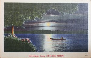 Spicer Minnesota Canoe at Night