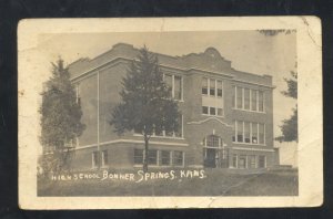 RPPC BONNER SPRINGS KANSAS HIGH SCHOOL BLDG. VINTAGE REAL PHOTO POSTCARD