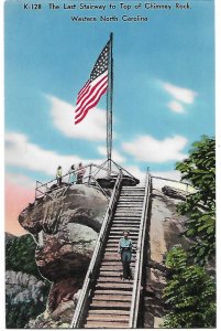 The Last Stairway to Top of Chimney Rock Western North Carolina