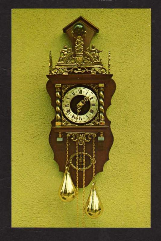 CA Old Wooden Clock, Hollywood, California Postcard,Telimpo Inc.Co, Hermle