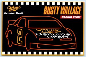 RUSTY WALLACE Racing Team ~ Advertising MILLER GENUINE DRAFT BEER 1993 Postcard