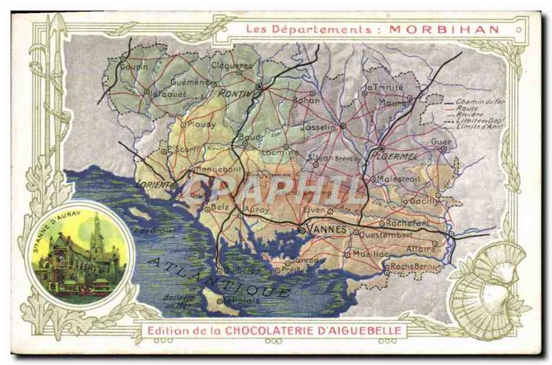 Postcard Old MAPS Chocolaterie d & # 39Aiguebelle Morbihan Ste Anne d & # 39A...