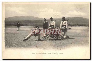 Old Postcard warship 65mm cannon Exercise