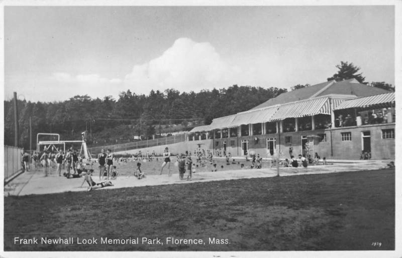 Florence Massachusetts Memorial Park Pool Real Photo Antique Postcard K69125