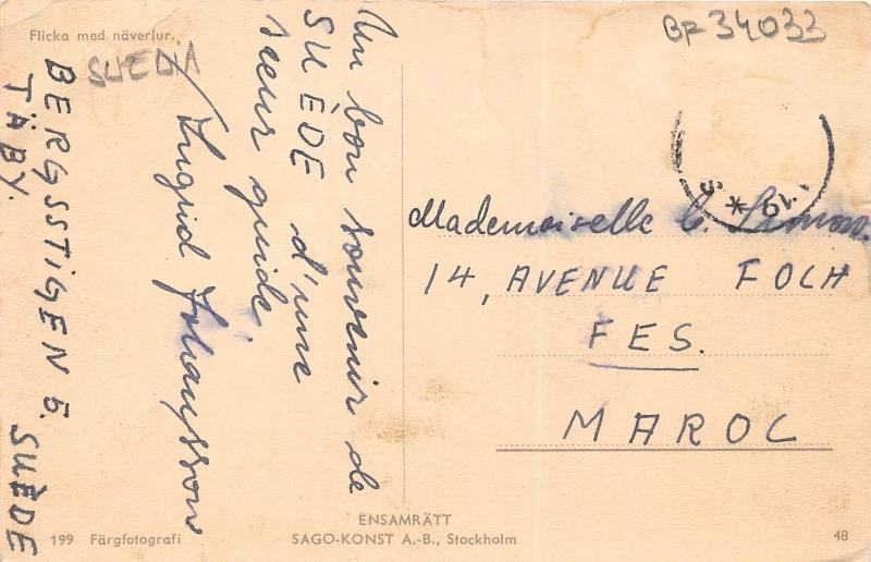 BF34033 sweden flicka med naverlur  types  front/back scan