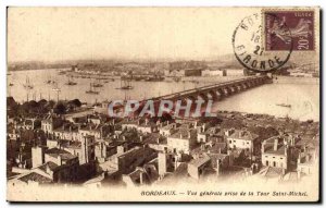 Bordeaux Old Postcard General view taken from the tower Saint Michel