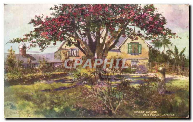 Old Postcard Great House Vale Royal Jamaica Jamaica