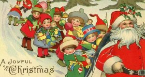Postcard  Vintage Christmas Card , A Joyful Christmas          S7