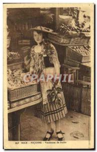 Postcard Old Nice Nicoise Saleswoman Folklore fruit