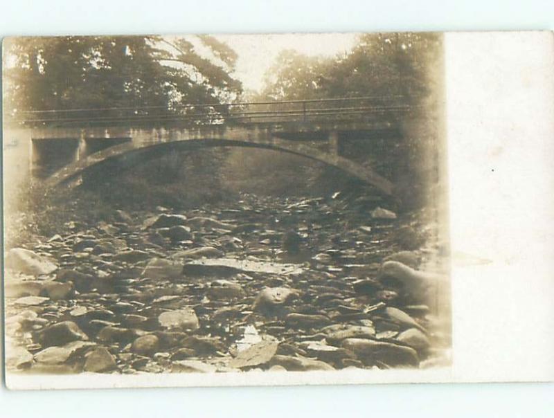 Old rppc BRIDGE SCENE Landscape Postcard AB2029