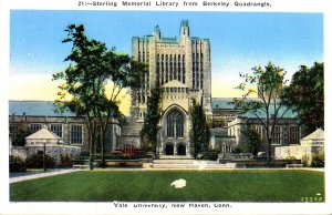 Connecticut New Haven Sterling Memorial Library From Berkeley Quadrangle Yale...