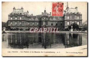 Paris - 6 - The Palace of Luxembourg - The pond - Old Postcard
