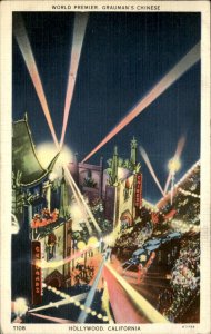 Hollywood CA California Grauman's Chinese Restaurant c1930-50s Vintage Postcard