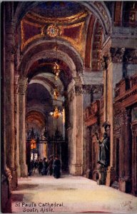 St. Paul's Cathedral, South Aisle Tucks 8649 Vintage Postcard A26