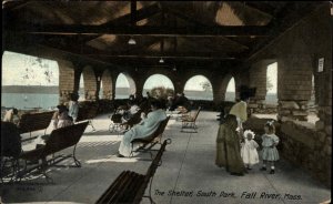 Fall River Massachusetts MA South Park Shelter c1910 Vintage Postcard