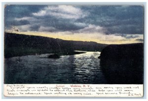 1906 Sunset Lake River Mountains Shadows Of Sunset Watkins New York NY Postcard 