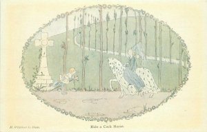 Children's Fantasy 1920s Ride a Cock Horse Frame like Postcard 21-6685