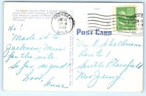 Postcard MS Meridian Northwood Country Club & 18th Green Vintage Linen L13