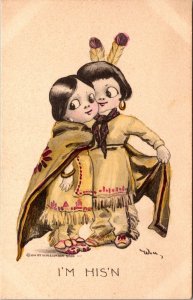 I'm His'n Native American Love Postcard PC155