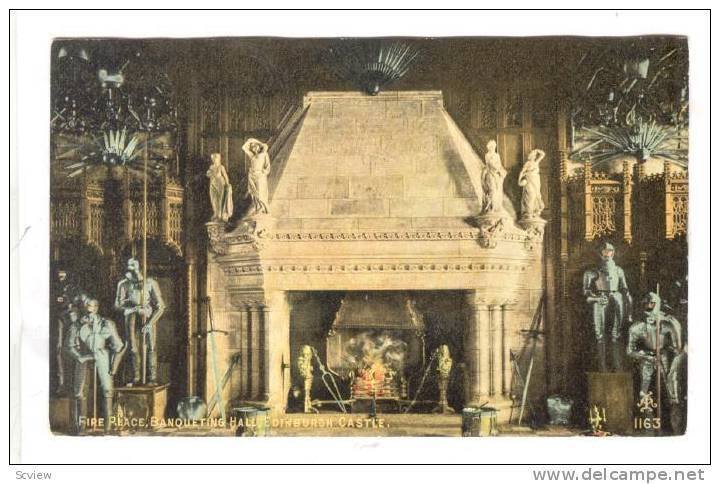 Interior, Fire Place, Banqueting Hall, Edinburgh Castle, Scotland, UK, 1910-1...