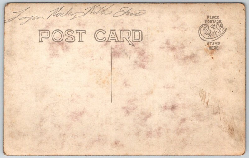 Logan Ohio c1908 RPPC Real Photo Postcard Hocking Hills Ledges Bluffs