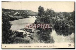 Old Postcard Arcy Sur Cure Cury View of Grand Pont jack