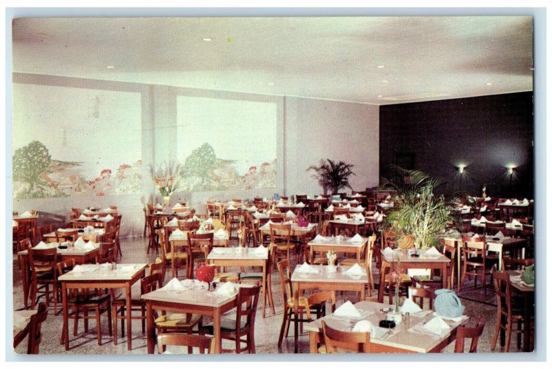 c1950's Dining Room Rainbow Restaurant Fort Lauderdale Florida FL Postcard