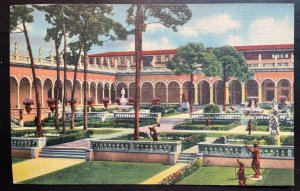 Vintage Postcard 1937 Inner Courtyard, Ringling Art Museum Sarasota, Florida FL