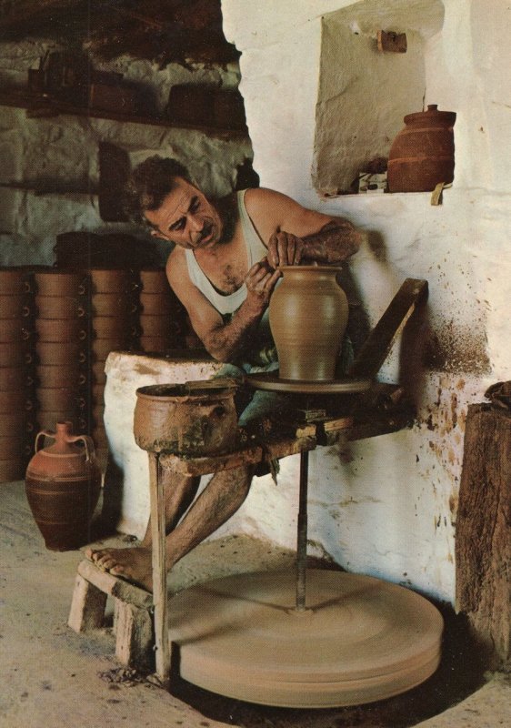 A Greek Potter Working Greece Postcard