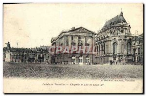 Old Postcard Versailles Chapel and Louis XV wing From