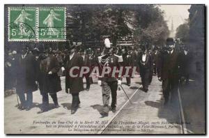 Old Postcard Funerals sub tart Blot and chief inspector Mugat dead rue de la ...