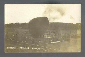 Bloomington WISCONSIN RPPC 1911 BALLOON ASCENSION Rupture nr Prairie du Chien