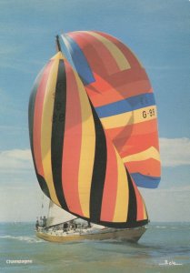 Champagne West German 1 Ocean Racing Sailing Ship Postcard